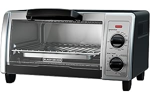 BLACK+DECKER 4-Slice Toaster Oven with Easy Controls, Stainless Steel, TO1705SB,Medium