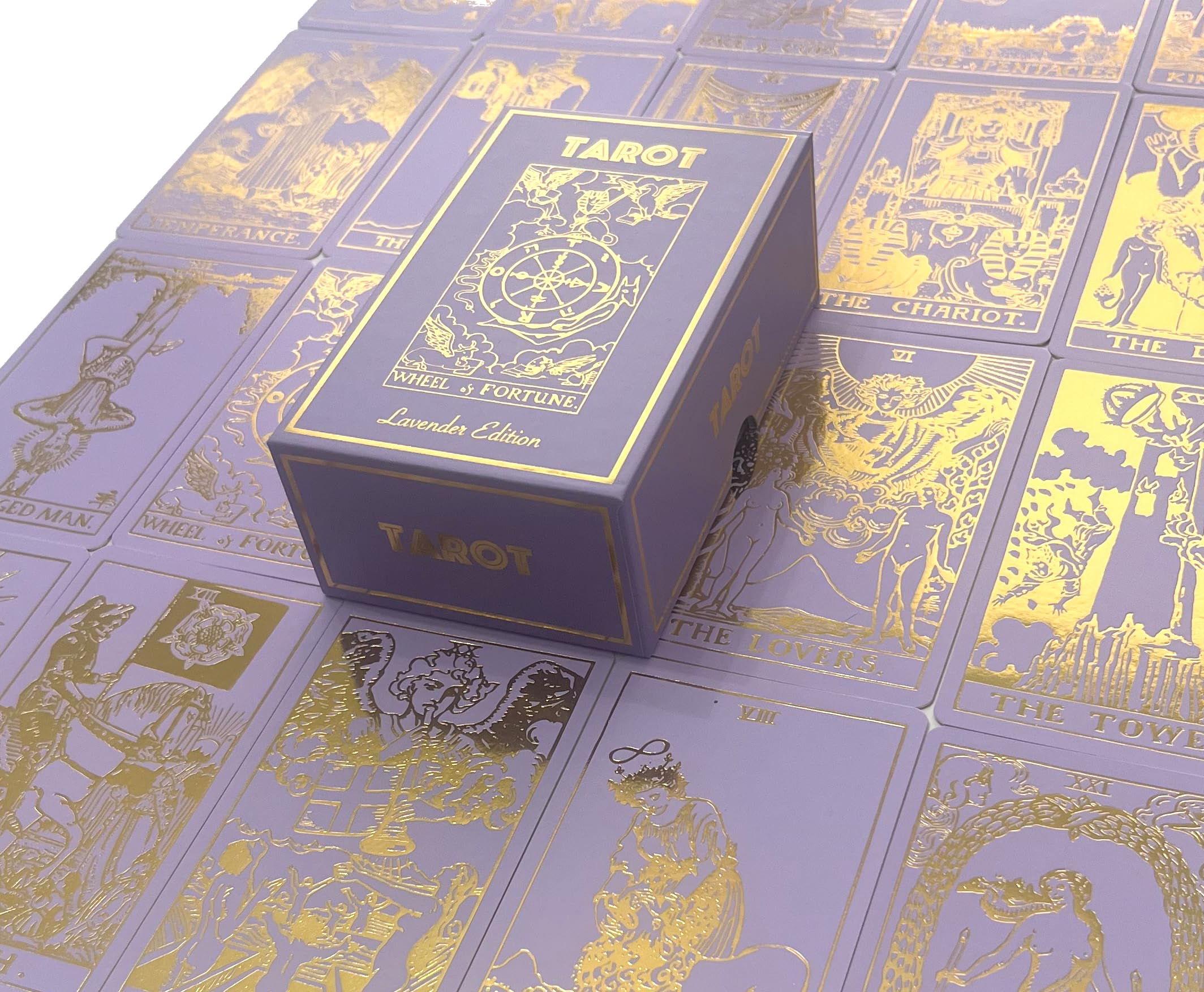 Lavender Tarot & Guide | Classic Tarot Design and Gold Foil