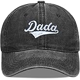 Daddy Hats,Dada Baseball Cap for Men Vintage Washed Adjustable Snapback Life for Papa Grandpa Black