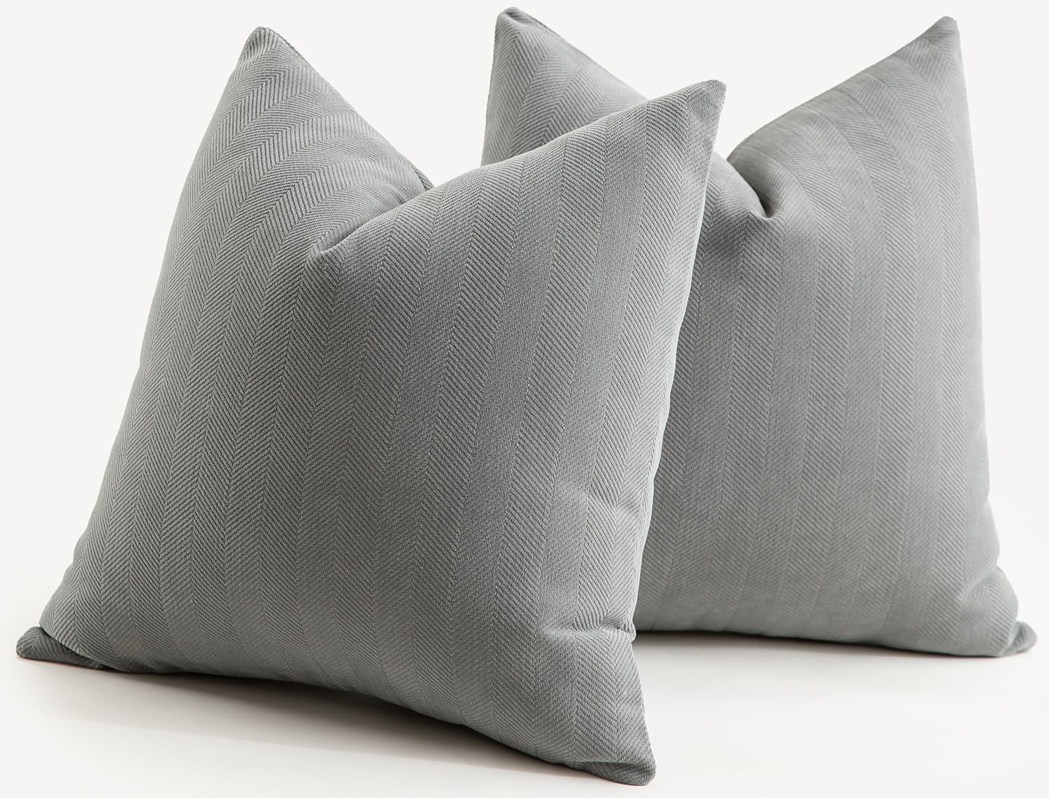 Mandioo Pack of 2 Chenille Cushion Covers Soft Comfortable Durable Throw Pillow Cases for Home Decor Sofa Couch Living Room Bedroom 18 x 18 Inch 45x45 cm Elephant Grey