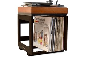 HomeBuddy Vinyl Record Storage - Vinyl Record Holder for Albums, Record Crates for Vinyl 75 LPs Crates Wood, Wooden Crate Vinyl Record Storage Box (Set of 1, Dark Brown)