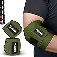 DMoose Fitness Elbow Wraps for Weightlifting (Pair) - 40'' Adjustable Elbow Strap for Gym Workout, Bench Press & Powerlifting - Compression Wraps for Tendonitis & Joint Support