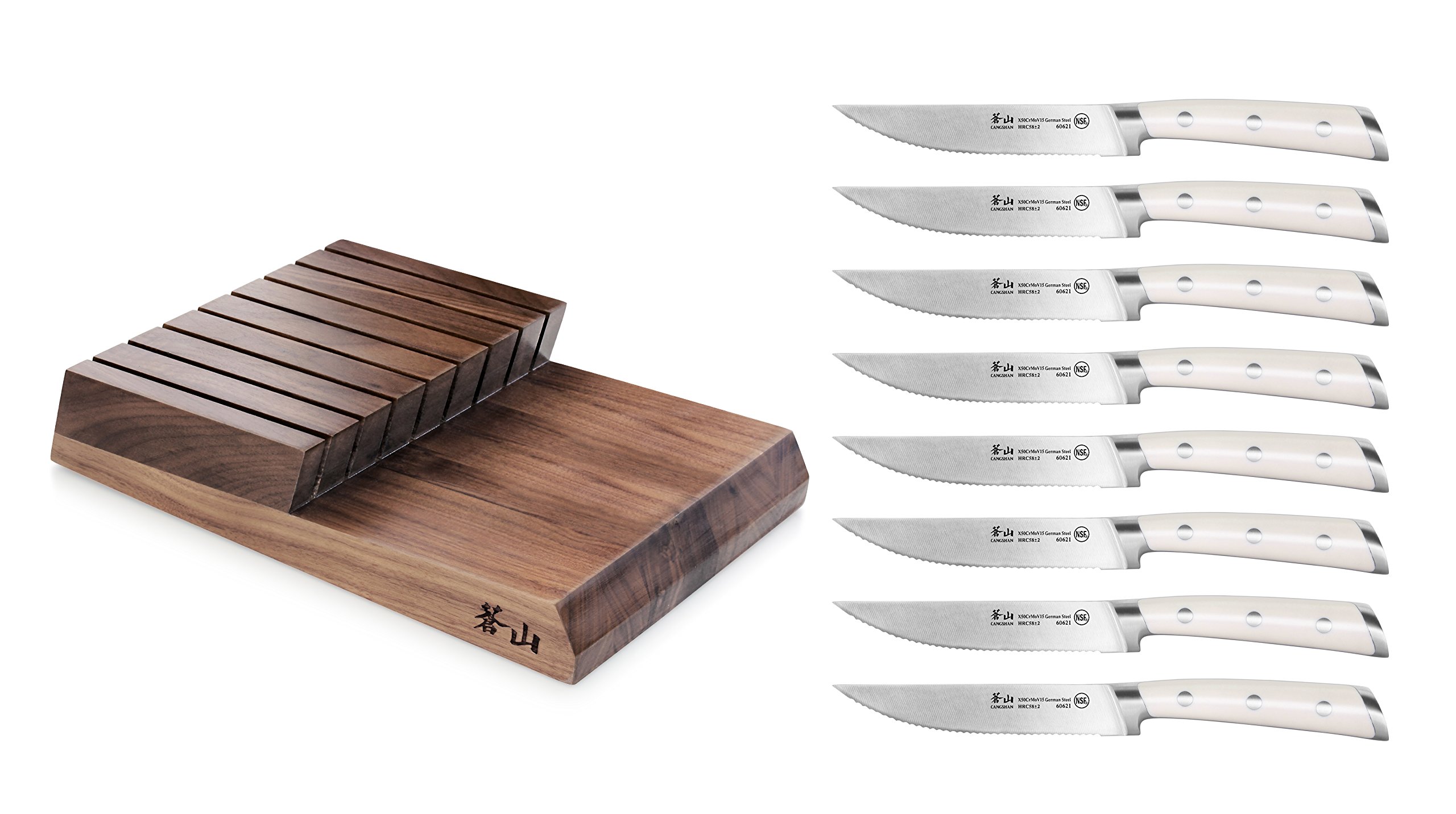 Cangshan S1 Series 60621 German Steel 8Piece Steak Knife Set