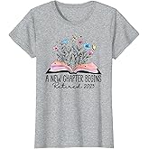 Floral Book a New Chapter Begins Retired Retirement Teacher T-Shirt