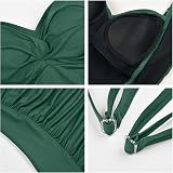 WIN.MAX Turquoise One Piece Swimsuit Plus Size Ruched Tummy Control C-DDP Cup view 5