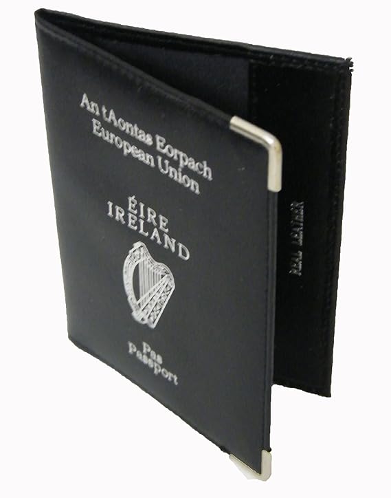BLACK IRISH IRELAND LEATHER PASSPORT COVER, HOLDER FOR HOLIDAY Amazon