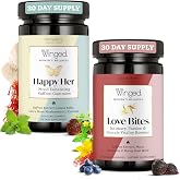 Winged Wellness Love Bites &amp; Happy Her Supplement Bundle for Women | Supplement Bundle for Women - Happy Her, Daily Mood Support Gummies + Love Bites, Libido Support &amp; Pleasure Booster