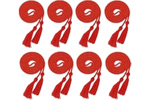 CIDENBIO Cords for Graduation 2025 Honor Cords Bulk 8PCS Grad Rope Red Grad Cord 67" Long Braided Cord with Tassels Red Graduation Accessories for High School Honor Ropes for Decorations Bachelor Gown