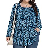 PEVRL Womens Plus Size Tops Long Sleeve Shirts 2025 Fall Tunic Blouses 1X-5X