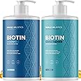 Rosemary Biotin Shampoo and Conditioner Set - Volumizing Shampoo and Conditioner for Thinning Hair for Women & Men with Nourishing B Vitamins - Color Safe Sulfate Paraben & Silicone Free (25 Fl Oz)