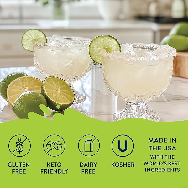 JORDAN’S SKINNY MIXES SUGAR FREE MARGARITA MIX, FLAVORED COCKTAIL MIXER FOR DRINKS, FRESH LIME DRINK FLAVORING FOR COCKTAILS & MOCKTAILS, LOW CALORIE, GLUTEN FREE, KETO FRIENDLY, 32 FL OZ, 1 PACK