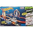 Hot Wheels Toy Car Track Set, Track Builder Playset Total Turbo Takeover with 1:64 Scale Vehicle, Motorized Booster & Multiple Configurations