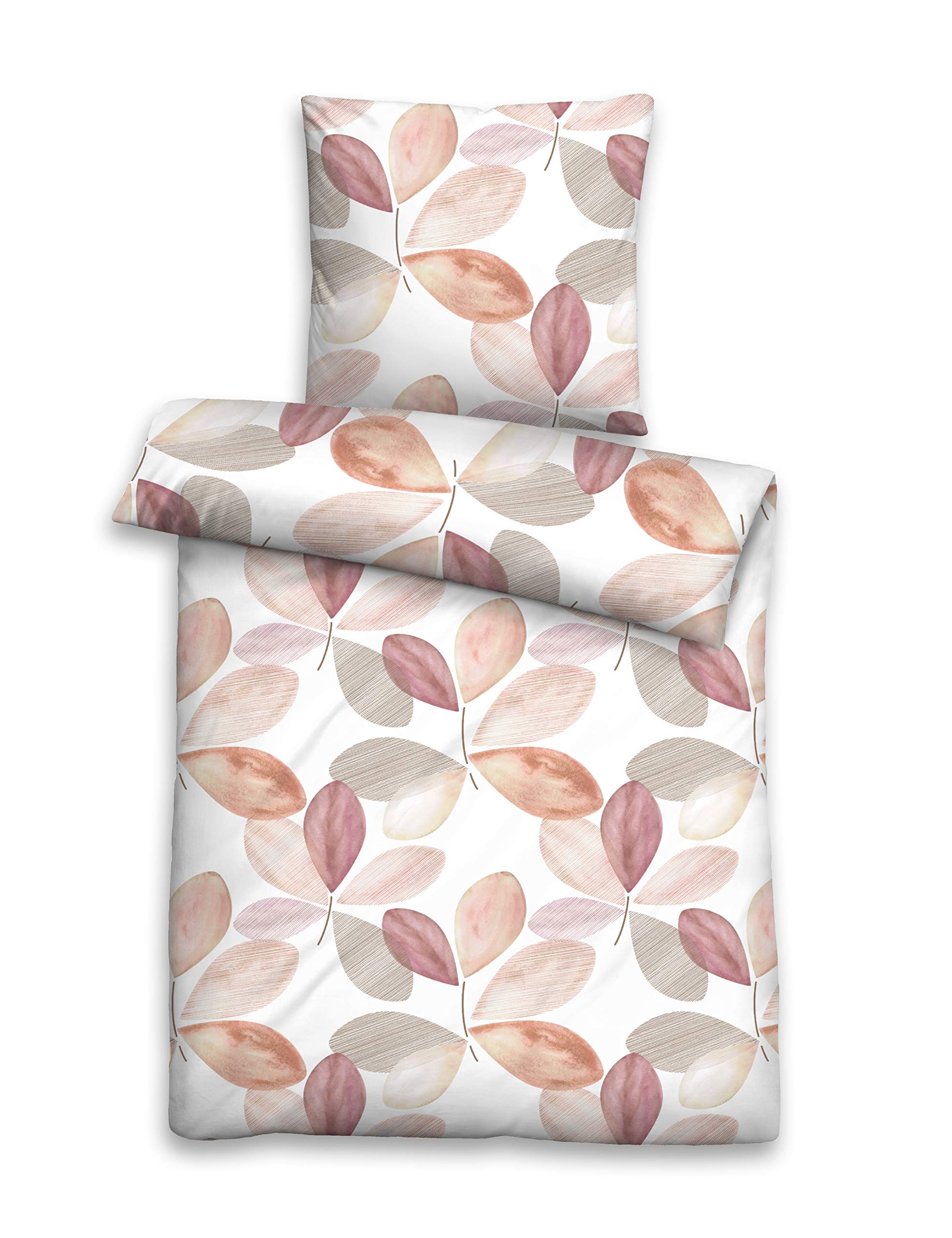 biberna 0075601 Single-Jersey Bed Linen Set with Pillowcase (Cotton) 1x 155 x 220 cm and 1x 80 x 80 cm Yellow