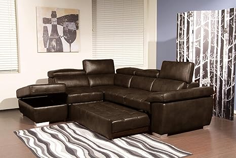 Solo Sectional Sofa Set With Pull Out Bed Left Hand Chaise In