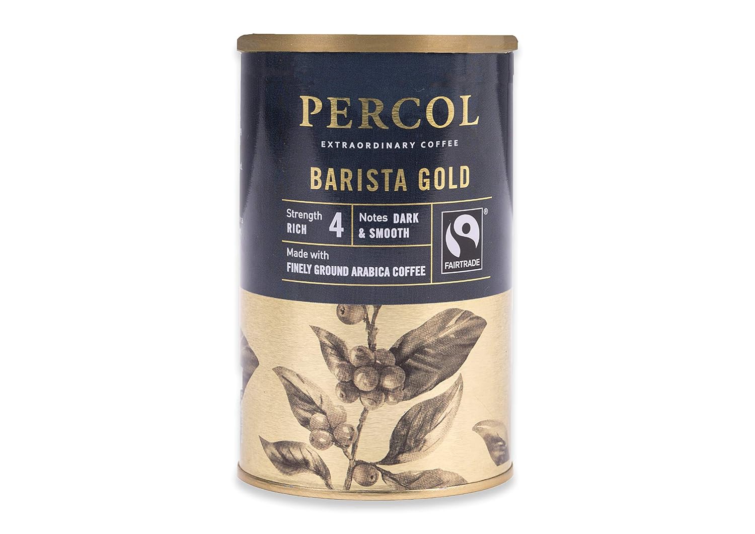 PERCOL Fairtrade Barista Gold Instant Coffee Dark, Smooth FullBodied