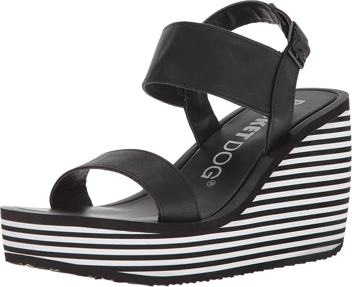 black and white striped wedges