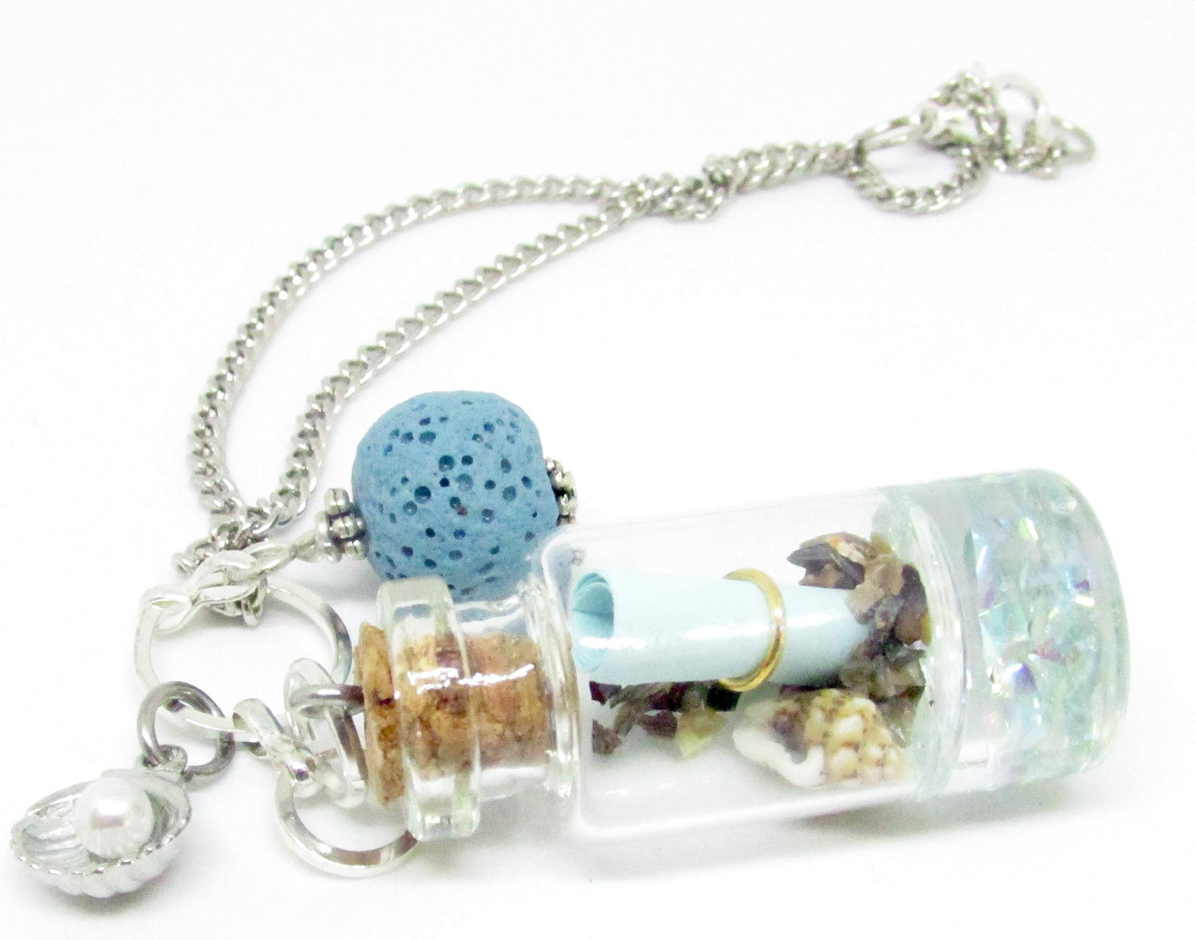 Rear View Mirror Beach Charm - Aromatherapy Diffuser for Car - Cute Beach Bottle Car Charm