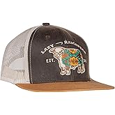 Lazy J Ranch Wear Brown & Tan Apache Hereford Bull Mid Profile Trucker Hat, Adjustable Snap Back Unisex Country Hat - Lazy J Hats - Western Hats for Men