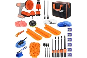 Hotrose 36Pcs Car Detailing Kit, Washable Inside Car Cleaning Kit, Premium Car Wash Brush Kit and Set, Auto Detailing Kit, Perfect for Cars, Motor Bikes, Wheels