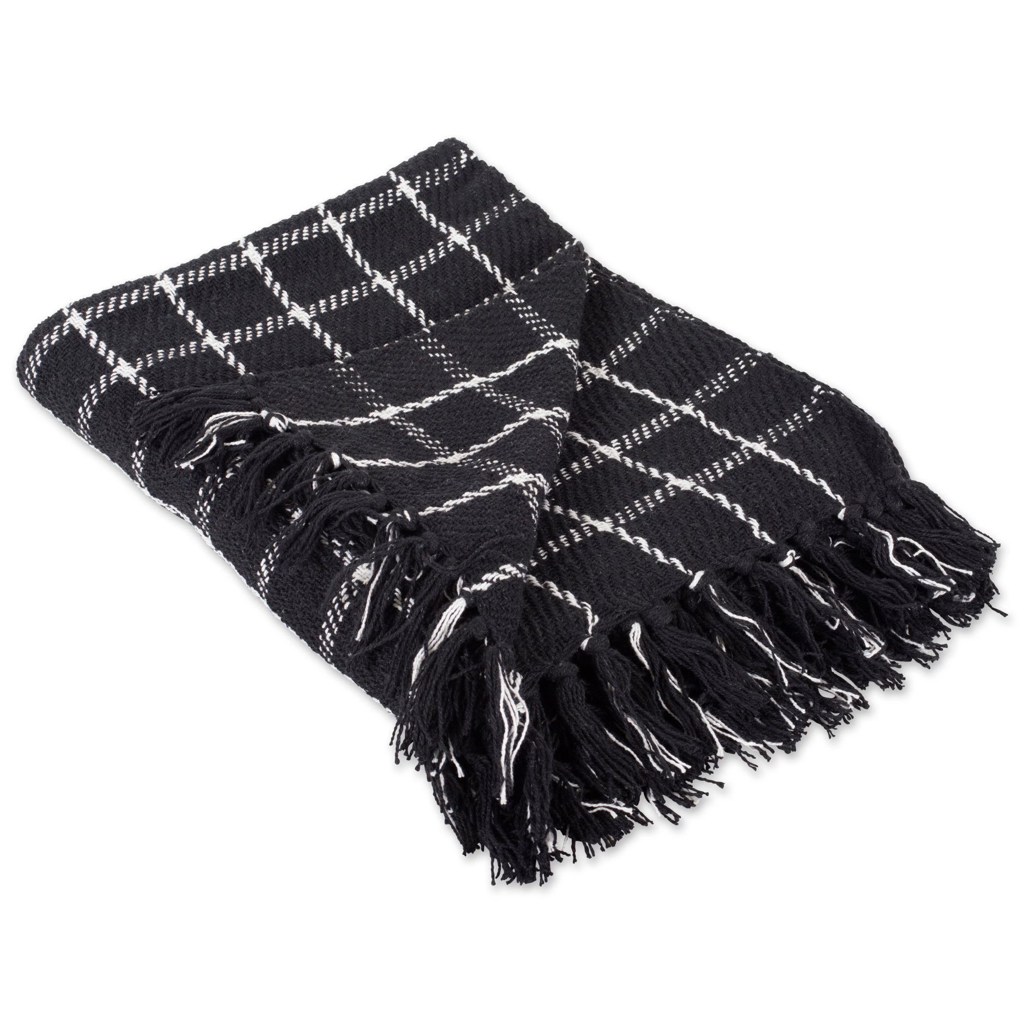 Photo 1 of DII Transitional Checked Plaid Woven Throw, 50x60, Black