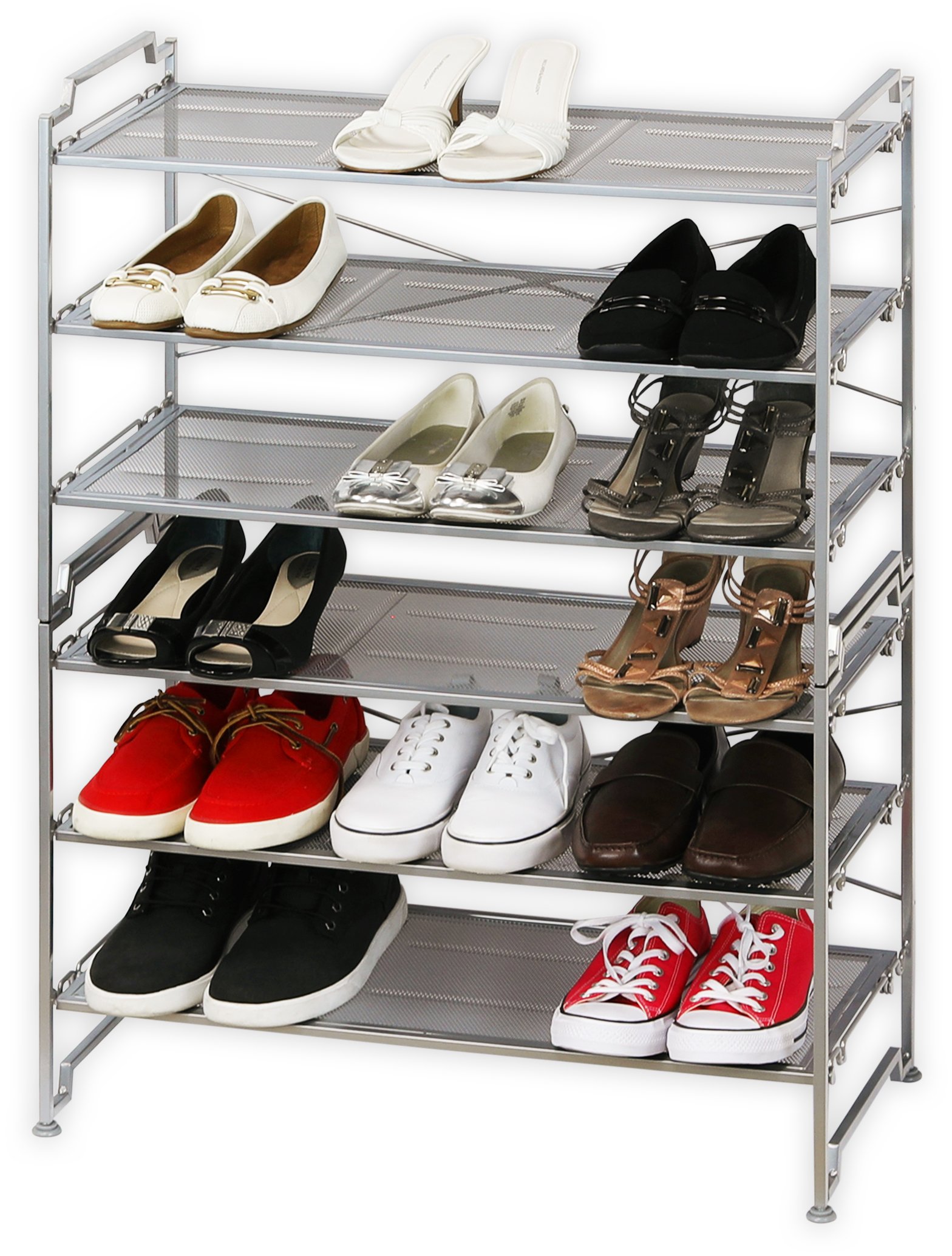 Simple Houseware 3Tier Stackable Shoe Shelves Storage Utility Rack