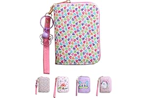 AACKS Little Girls Wallet with Strap, Hearts Design, Faux Leather, Bi-Fold, Compact, Coin Purse, Card Holder, Female, Girls, 1 Count