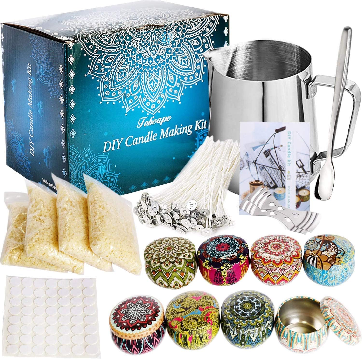 Kit Candele Fai Da Te Con Cera Soia E Oli Essenziali - Set Completo Per Creare Candele Profumate - Foto 3