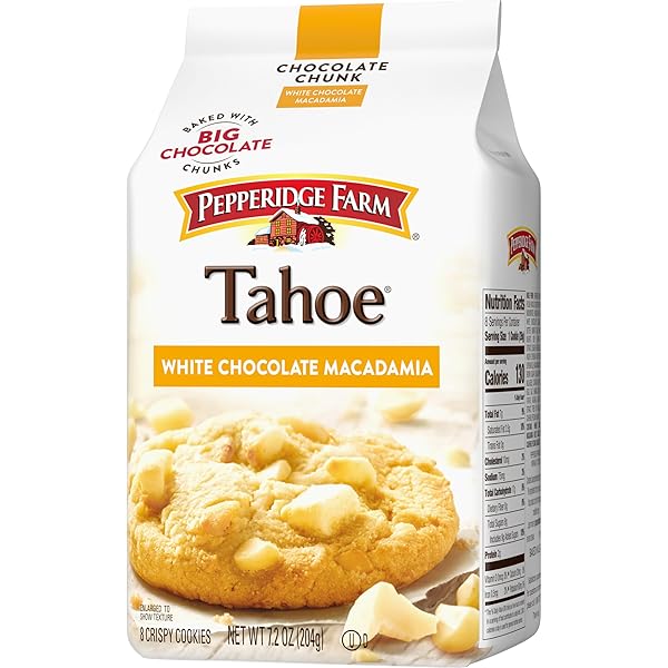 PEPPERIDGE FARM TAHOE CRISPY WHITE CHOCOLATE MACADAMIA NUT COOKIES, 7.2 OZ BAG (8 COOKIES)