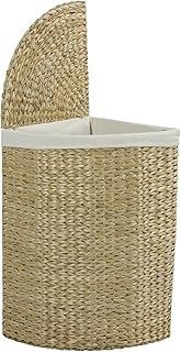 Hartleys - Wäschekorb für Ecken - mit klappbarem Deckel - Naturfarben