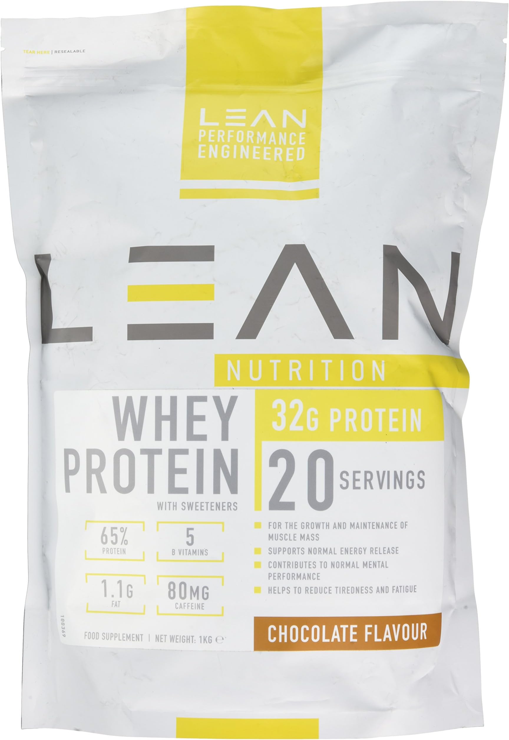 LEAN Nutrition Whey Protein Powder, Chocolate