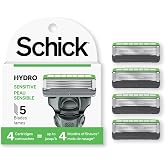 Schick Hydro 5 Sense Sensitive Skin Razor Refills for Men, 4 Count