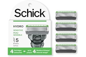 Schick Hydro 5 Sense Sensitive Skin Razor Refills for Men, 4 Count