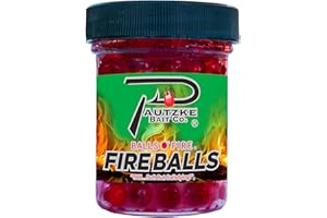 PAUTZKE'S Pautzke Balls O' Fire Fire Balls - Irresistible Fishing Bait for Trout, Salmon, and Steelhead | Biodegradable, Made with Salmon Egg Juice | Mimics Appearance and Motion of Real Salmon Eggs | 1 Oz