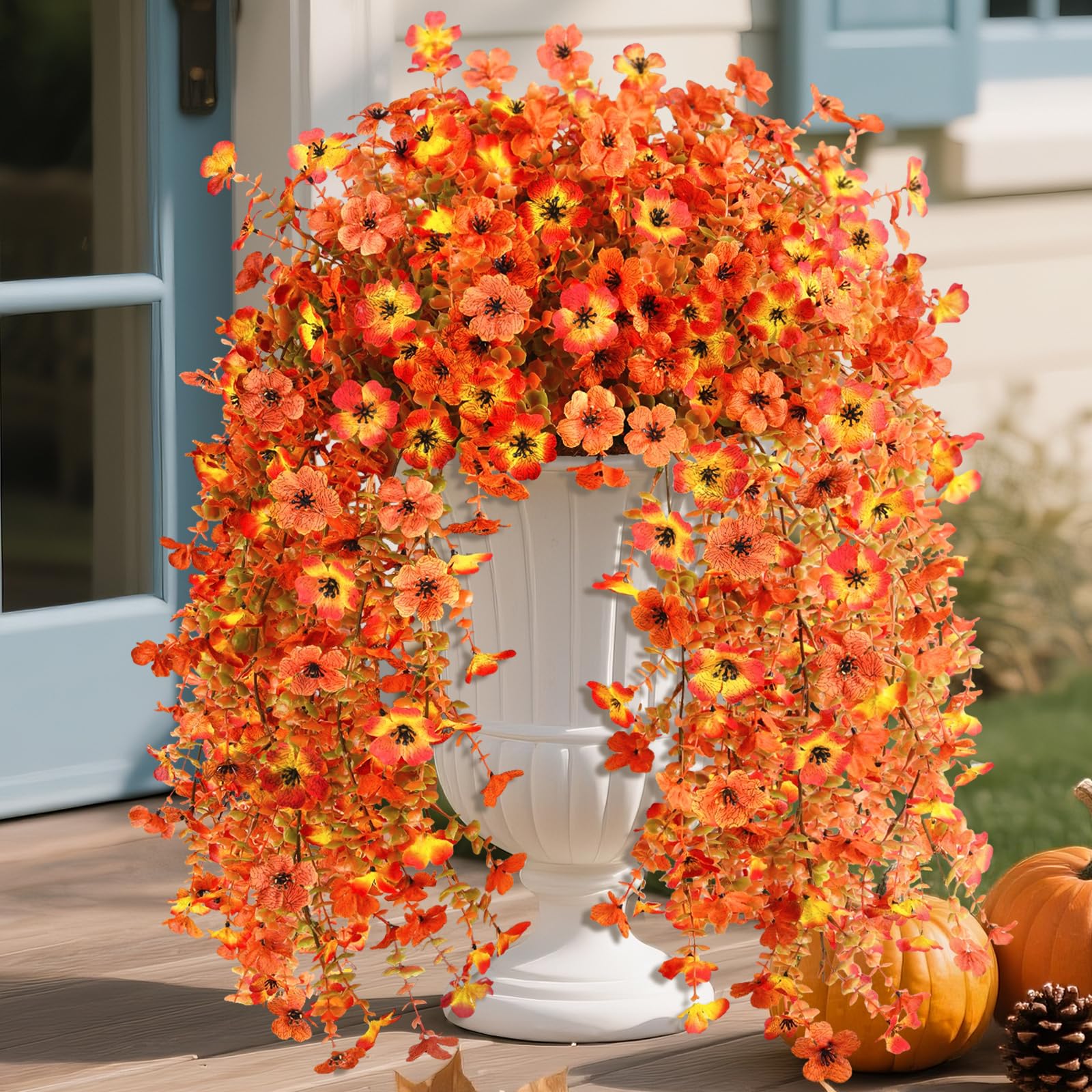 Homsunny Artificial Fall Flowers for Outdoors Fake Flowers UV Resistant ...