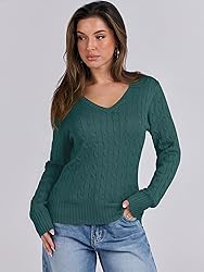 ANRABESS Womens Long Sleeve Cable Knit Sweater 2025