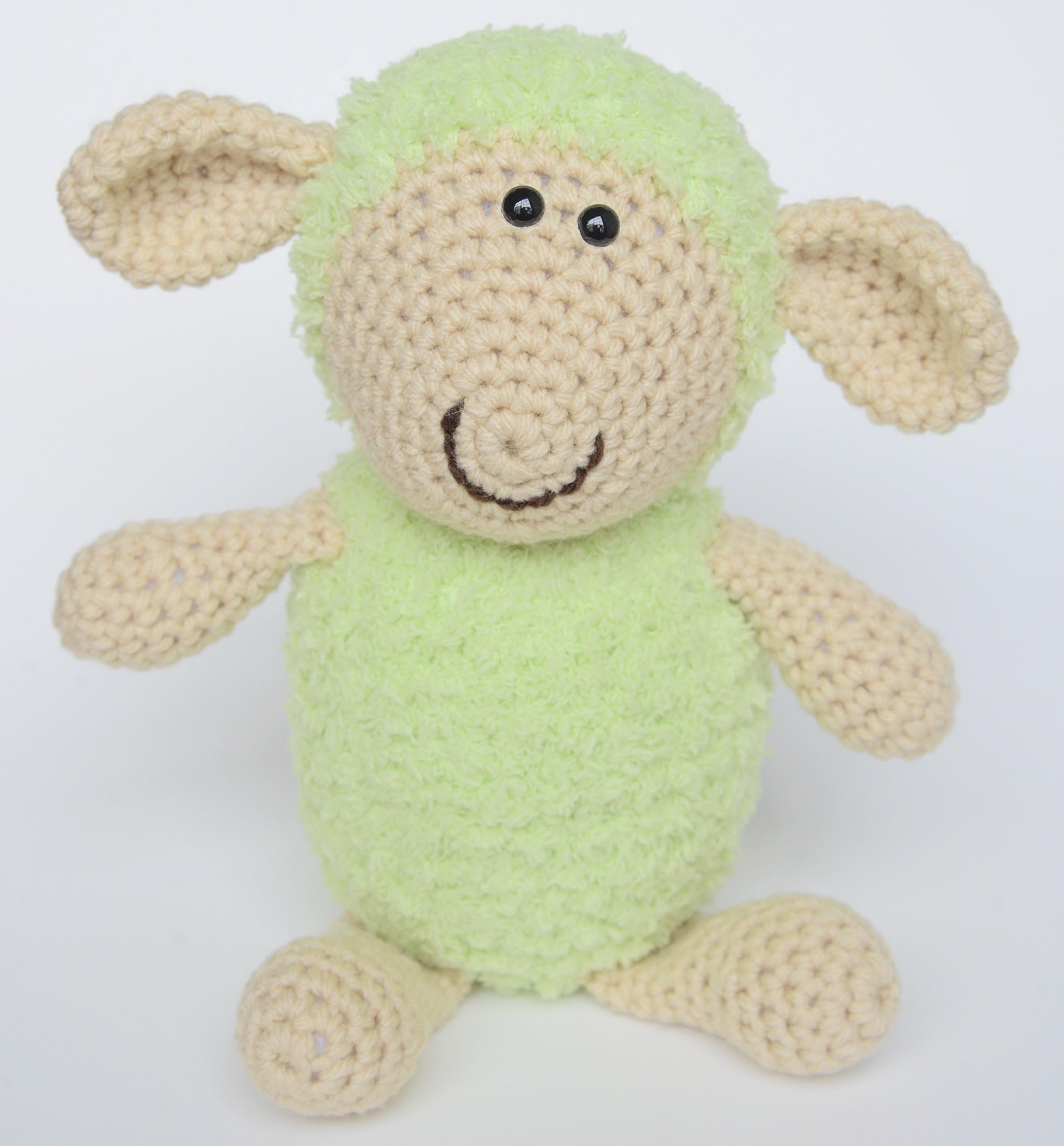 Green Lamb Stuffed Animal, 8 inches
