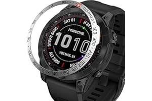 BAIHUIAM Bezel Ring Compatiable with Garmin Fenix 7X, Stainless Steel Bezel Ring Adhesive Cover Anti Scratch & Collision Protector for Garmin Fenix 7X Sapphire Solar (Silver - Not for 7/7S)