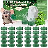 HLISIS 32PCS Mouse Rodent Repellent, Natural Mouse Repellent Peppermint Oil for Mice, Rats, Squirrels, Spiders and Pests, Keeps Pests Away Effectively from Garden & Home (Peppermint)
