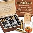 Anniversary Oaksea for Husband Him Men, Stainless Steel Engraved Whiskey Stones Glasses Set Gifts, Birthday Wedding Gift for Dad Husband Boyfriend Fiance, Cool Burbon Scotch Set Gifts