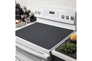AMERNER Stove Top Covers for Electric Stove - 30" x 21" Extra Large Silicone Stove Mat for Glass Top Stove, Heat Resistant Cooktop Protector, Ceramic Range Covers, XL Dish Drying Mat for Home Kitchen, Black