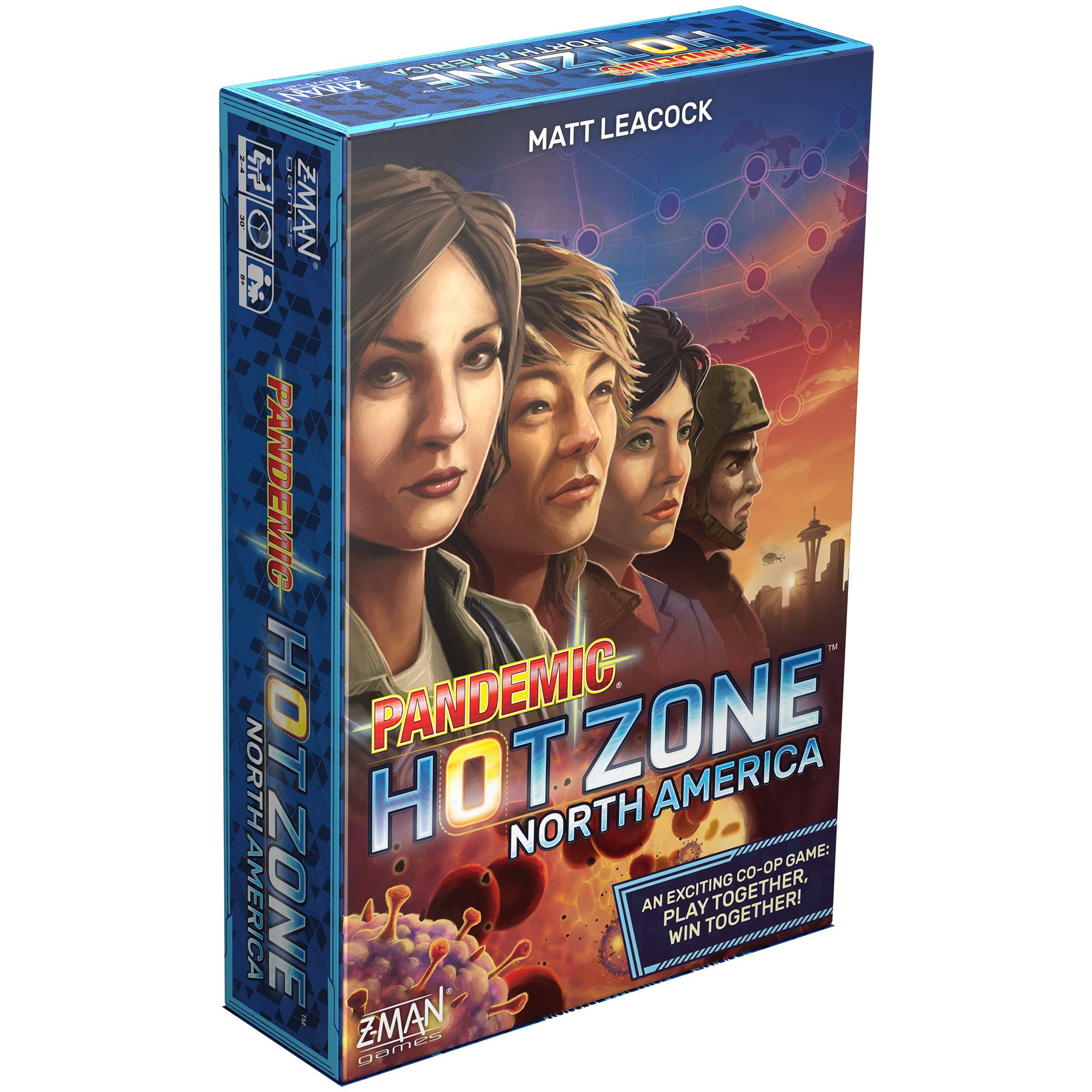 Z-Man Games, Pandemic: Hot Zone North America, Board Game, Ages 8+, For 2-4 Players, 30 Minutes Playing Time