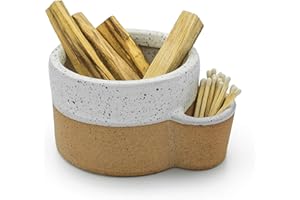 Bursera Terracotta Ceramic Bowl, Tree Planted with Every Order, Decorative Bowl with Side Slot for Matches, Smudging Burn Bowl for Sage, Palo Santo, Matchstick Holder, Form for Candles