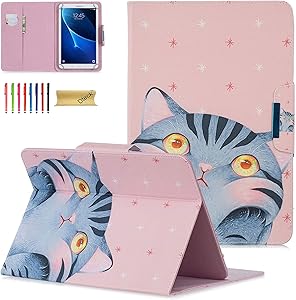 Dteck Universal Case for 9.5-10.5 Inch Tablet - Slim Light Pretty Folio Pocket Stand Case Cover for Apple iPad/Samsung/Kindle/Huawei/Lenovo/Android/Dragon Touch 9.7 9.6 10.1 10.5 Inch-Cute Cat