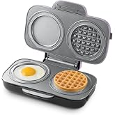 Dash MultiMaker&reg; Double Mini Maker System - Dual Ceramic Nonstick Cooking Surfaces - Built-In Cord Wrap - Makes 4-Inch Waffles - Lavender, 4 Plates