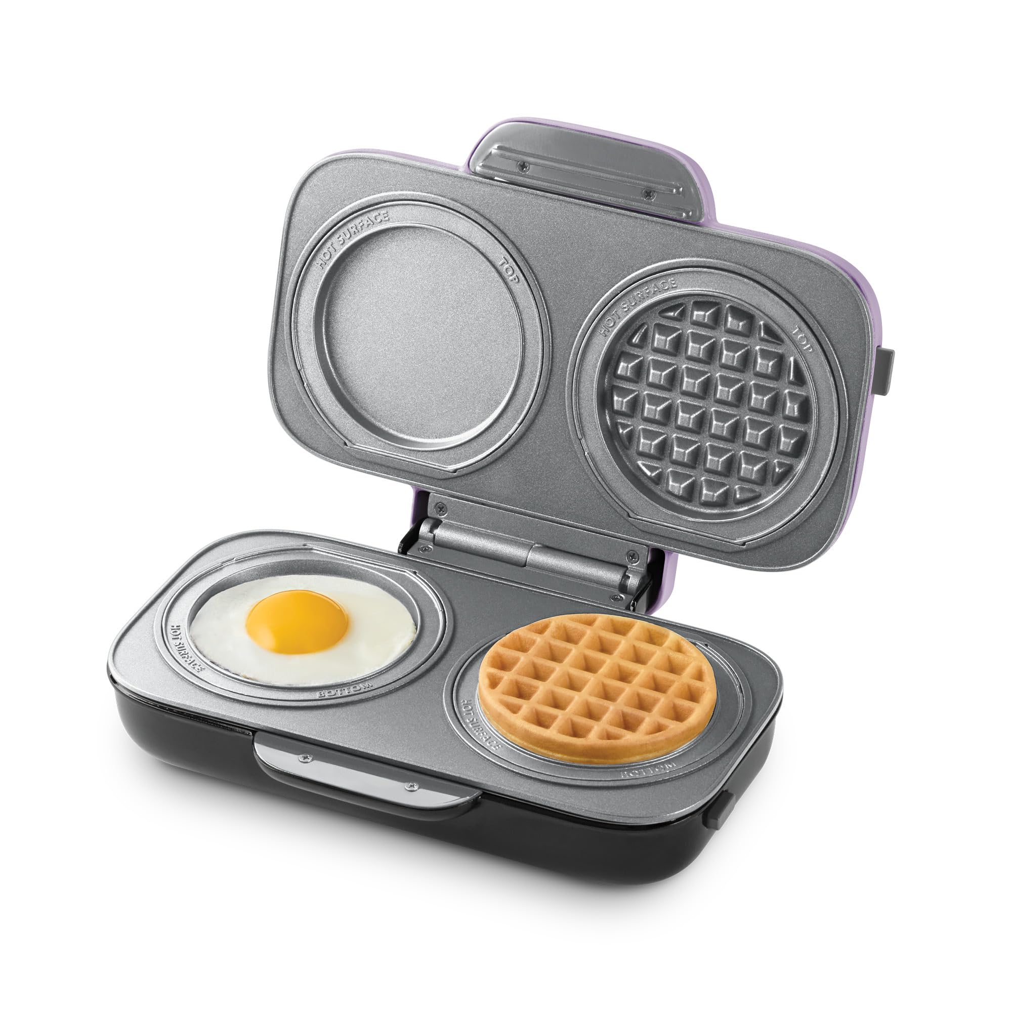 Photo 1 of Dash MultiMaker® Double Mini Maker System - Dual Ceramic Nonstick Cooking Surfaces - Built-In Cord Wrap - Makes 4-Inch Waffles - Lavender, 4 Plates