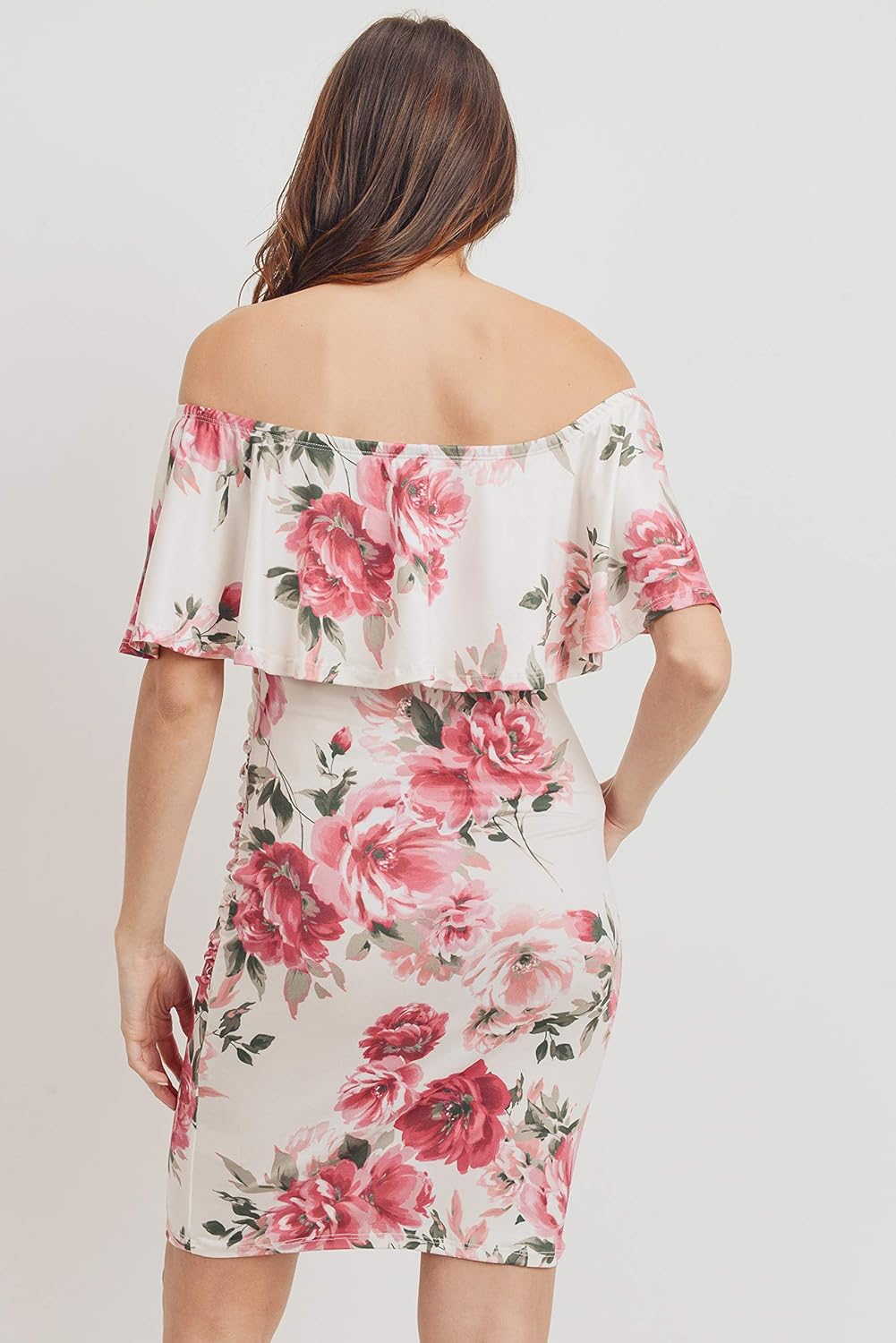 Hello MIZ Women's Floral Ruffle Off Shoulder Maternity Dress - Made in USA at  Women’s Clothing store