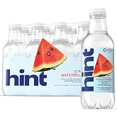 Hint Flavored Water Zero Sugar 0 Calories - Watermelon 16 FL Oz (12 pack) | Crisp, refreshing water, fruit flavors. 0 calories, 0 sugar, 0 sweeteners. Hydration for wellness. Gluten-free, Kosher, Vegan