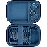 co2CREA Hard Carrying Case Replacement for JBL Go 4 Go3 Go 3 Eco Portable Speaker (Black Case + Inside Blue)