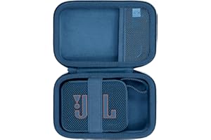 co2CREA Hard Carrying Case Replacement for JBL Go 4 Go3 Go 3 Eco Portable Speaker (Black Case + Inside Blue)