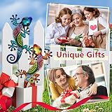 HONGLAND Metal Gecko Wall Art 2 Pack 15 Inch Lizard Outdoor Decor view 5
